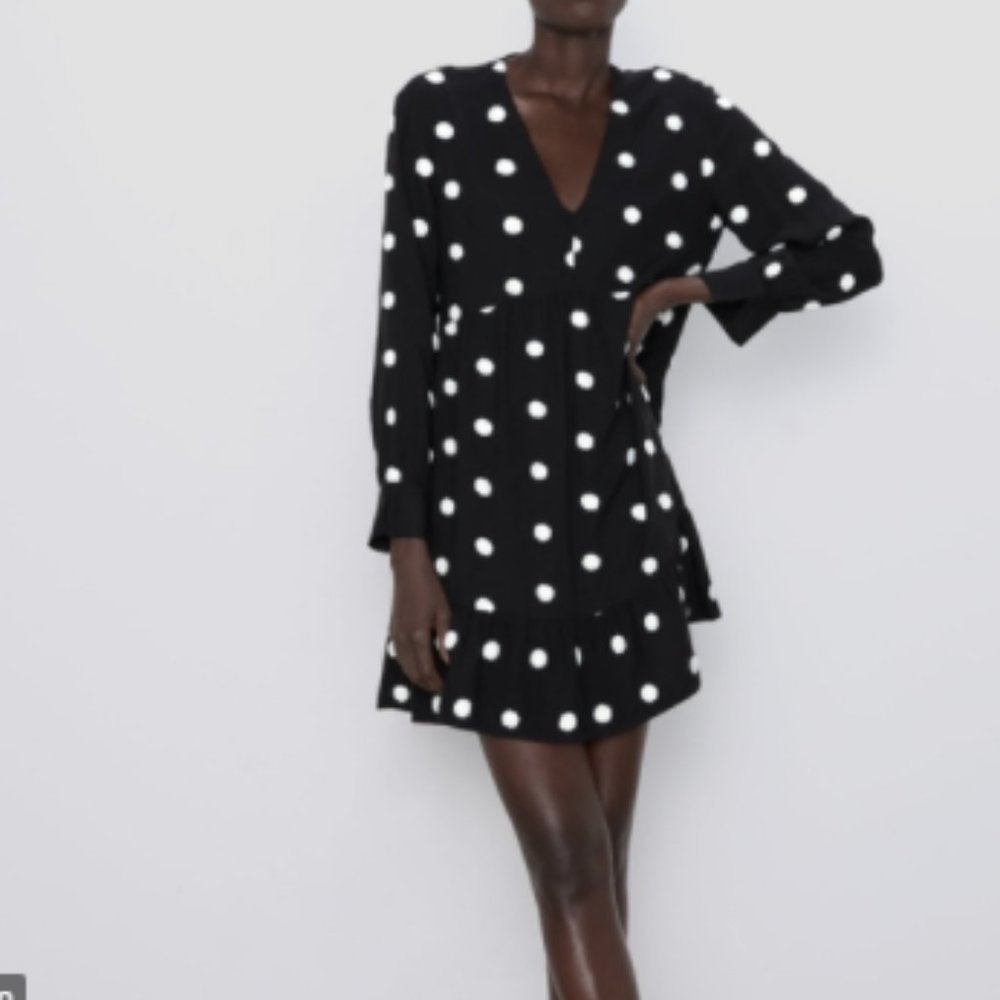 ZARA polka dot dress L